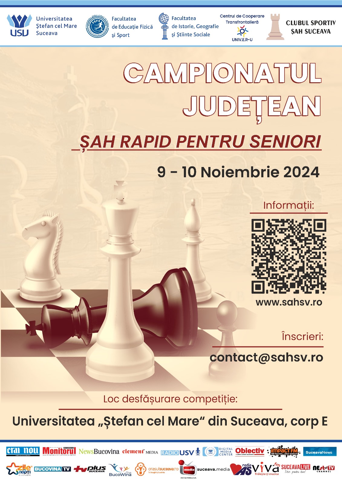 Afis Campionatul județean de sah rapid pentru seniori